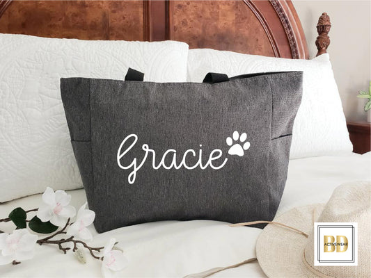 Custom dog mom Gift, Personalized Pet Bag, Custom Pet Bag, Custom pet tote Bag, pet gift, Pet travel bag, Cotton Canvas Tote, Custom tote