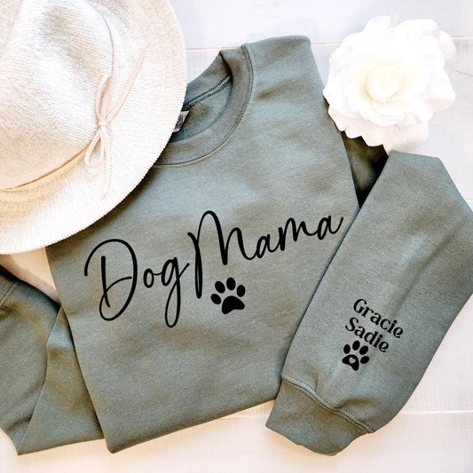 Custom Dog Mom Sweatshirt with Sleeve, Crewneck or Hoodie, Tee Shirt, Fur Mama Sweater, Dog Mom Shirt, Personalized Dog Mom Gift, Pet Shirt