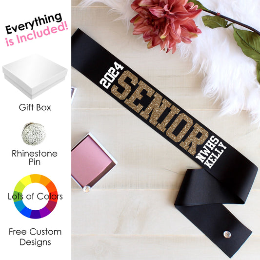 Dance Team Sash, Cheerleader Sash, Senior Night Sash, Custom Grad Gift, Senior Sash, Graduation Sash, Class of Sash, Custom Graduation Sash
