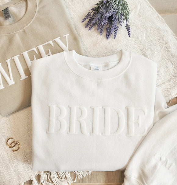 Custom Bride Sweatshirt with Initials, Crewneck Sweater, Unique Bridal Shower Gift, Engagement Gift for Her, Soon to Be Mrs, Future Mrs