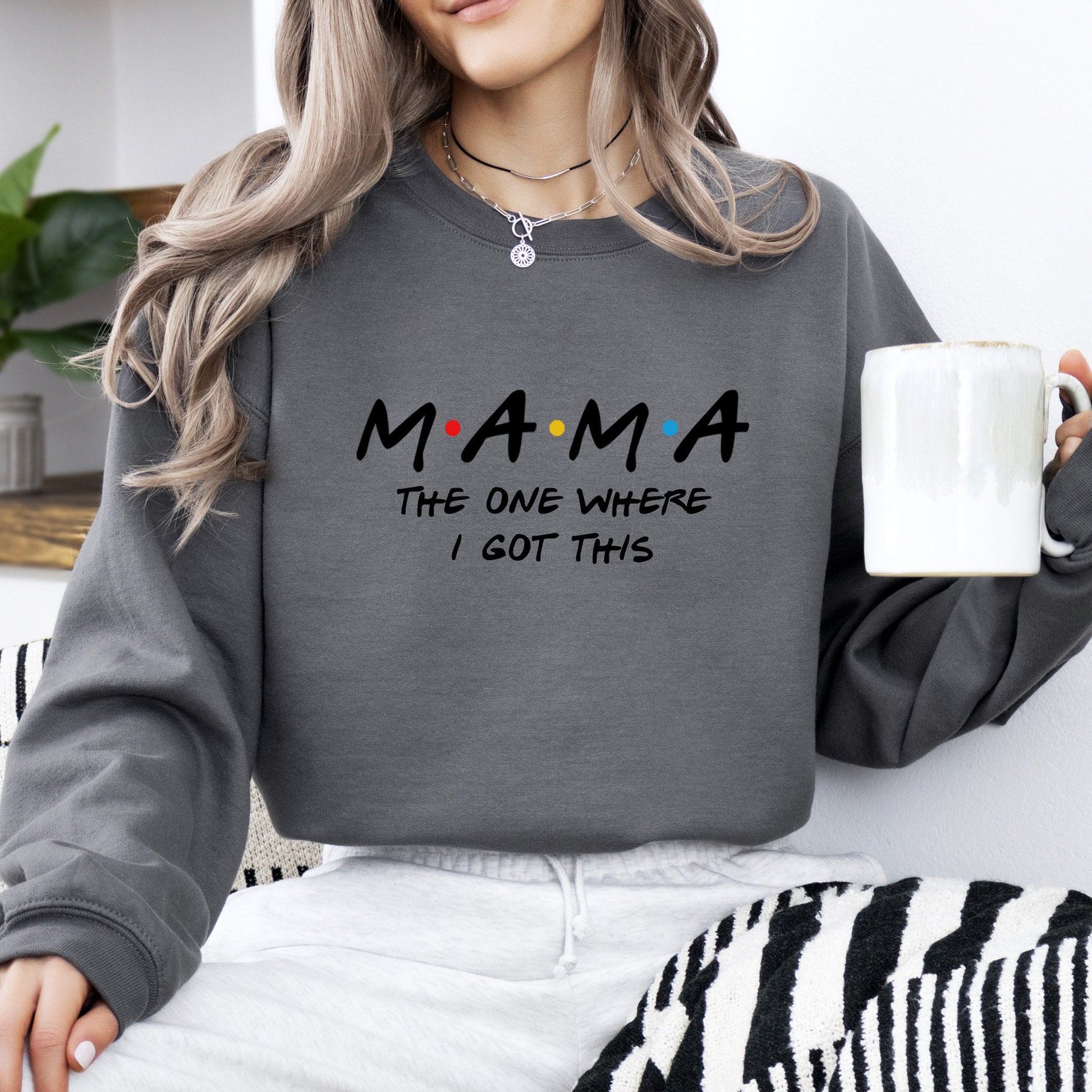 Mama Sweatshirt You Got this, Personalized Kid Names on Sleeve, Minimalist Mama Sweater, Gift for Her, Custom Baby Shower Gift