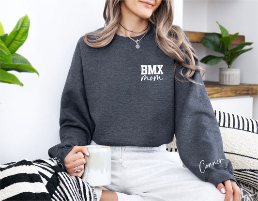 BMX Mom Sweatshirt, BMX Mom Personalized, BMX Mom Gift, Bmx Parent Sweatshirt, Custom Sports Mom Sweatshirt, Race Mom Sweatshirt