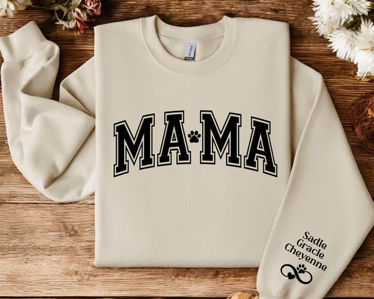 Custom Fur Mama Sweatshirt with names, Customized Dog Person Gift, Pet Lover, Dog Remembrance Gift, Cat Mom Tee Shirt, New Pet Owner