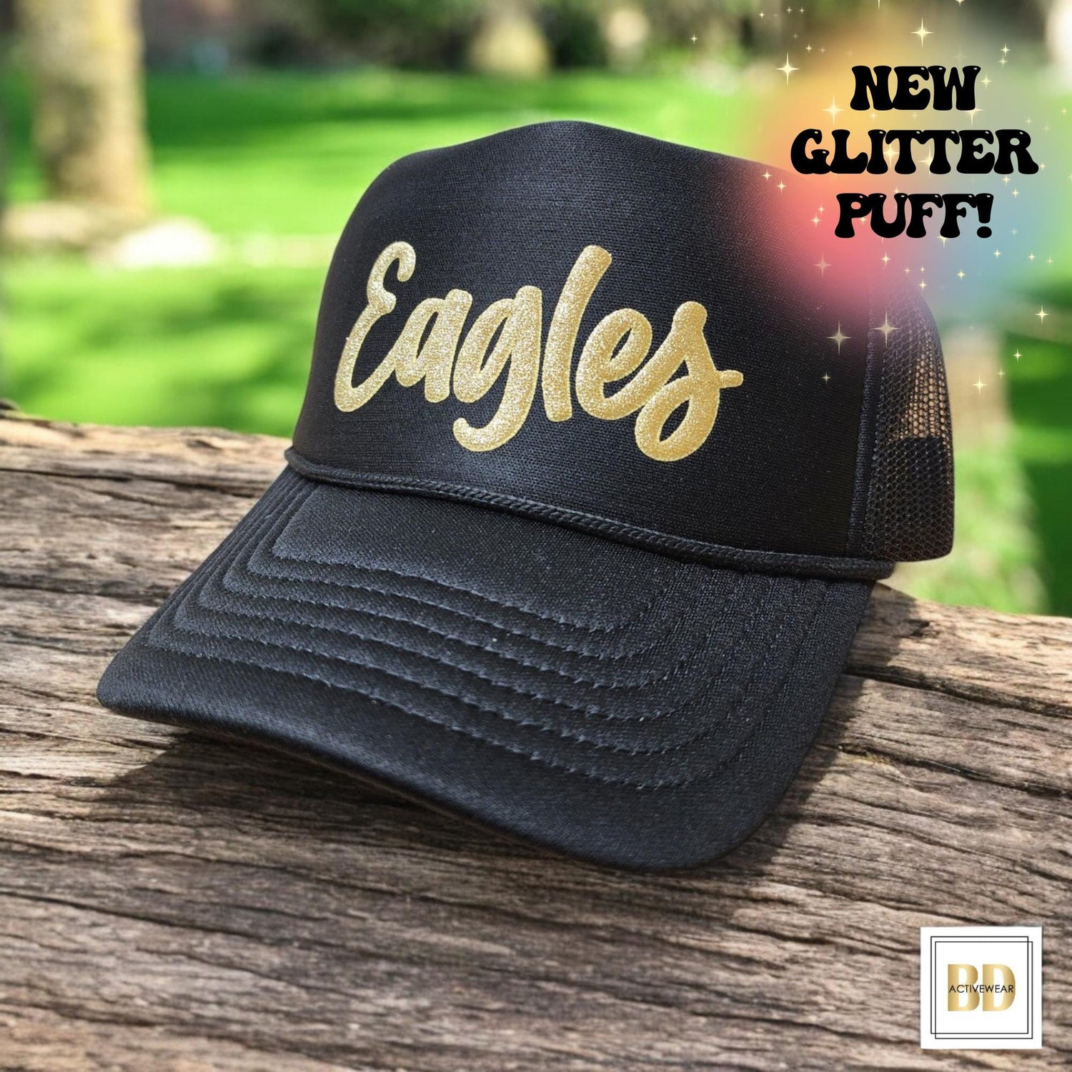 Customized Trucker Hat, Glitter Puff Embossed Print, Custom Team Hat, Custom Baseball Hat, Football Mom Hat, Mascot Hat