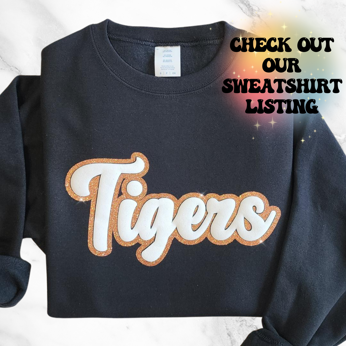 Custom Glitter and Puff Team Name Embossed Sweatshirt